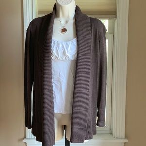 INC Heathered Brown Flyaway Cardigan